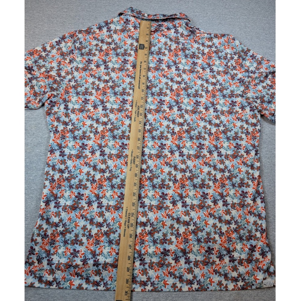 Puma MATTR Lillie Golf Polo Men's XL Silver Sky Red Floral 626986-02 - Picture 9 of 10
